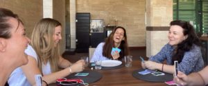 friends playing triple tongue twister