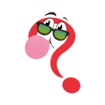 Mr Really?! character blowing bubblegum