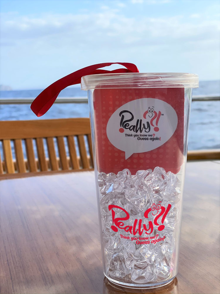 Really?! game tumbler displayed outdoors